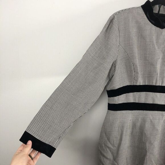 Misty Lane Womens Size 12 USA Union Made Houndstooth Maxi Dress Holiday Vintage - Picture 4 of 12